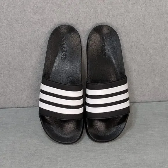 NWOT Adidas Adilette Shower Slip On Sandals Slides Core Black White Mens 11 - Picture 9 of 9